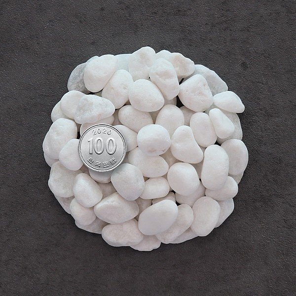 화분월드 정원 마당 인테리어 장식돌 백자갈 3호 15kg