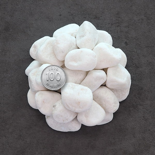 화분월드 정원 마당 인테리어 장식돌 백자갈 5호 15kg